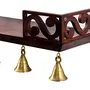 SAHARANPUR HANDICRAFTS Home Temple Wall Shelf with Original Brass Bells Temple Shelf Temple Ghar for Statue Living Room Office Wall, 2 image
