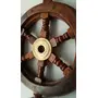 Handcrafted Wooden Well | Wooden Ship Wheel Wall Hanging Showpiece/Manufacturing by SAHARANPUR HANDICRAFTS | Wooden Ship Wheel 24 inch, 4 image