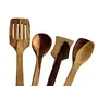 SAHARANPUR HANDICRAFTS Wooden Cooking and Serving Spoons Non Stick (Set of 7) - Kitchen Tools Utensils SpatulasLadles, 2 image