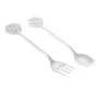 MEENAKARI ENAMEL PRODUCTS Silver Plated Swan Duck Shape Spoon & Fork Holder with 6 Spoon & 6 Fork Showpiece Item for Dining Table., 3 image