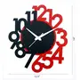 Numerical Design Wall Clock MDF Wood Sweep Movement no Sound (30 x 33 x 3 cm Black & Red) (Numerical Design), 4 image