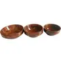 SAHARANPUR HANDICRAFTS Wooden Serving Bowl for Soup & Salad Snacks Dry Fruit Sisam Wood with Brass Work Decorated Table (Set of 3) |, 2 image