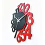 Numerical Design Wall Clock MDF Wood Sweep Movement no Sound (30 x 33 x 3 cm Black & Red) (Numerical Design), 2 image