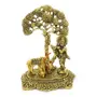 MEENAKARI ENAMEL PRODUCTS Aluminium Metal Golden Plating Krishna with Cow Standing Under Tree Showpiece, 3 image