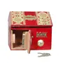 SAHARANPUR HANDICRAFTS Handmade Wooden Money Bank Handcrafted Coin Box Money Box Piggy Bank Saving Box Beautiful Design with Brass Work (5 * 5 * 4), 2 image