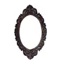 SAHARANPUR HANDICRAFTS Mango Wooden Oval Wall Mount Mirror Frame for Wall Decor (Brown 18 x 12 Inch only Mirror Frame), 4 image