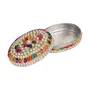 MEENAKARI ENAMEL PRODUCTS Aluminium Golden Jewellery Dibbi Kumkum Box Fancy Sindoor Dibbi Vanity Box (Ovel Silver 2 Pcs), 3 image