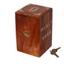 SAHARANPUR HANDICRAFTS Wooden Money/Piggy Bank Money Box Coin Box with Carved Design for Kids/Children. with Lock, 2 image