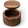 SAHARANPUR HANDICRAFTS Wooden Salt Box For Kitchen Or Dining Table Spice And Herb Container | Single Compartment For Salt & Pepper Jar & Container (Size: 3.75 X 3.8 In) 200 Ml 200 milliliter, 3 image