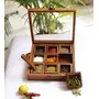 SAHARANPUR HANDICRAFTS Store Wooden Utility/Masala Box Spice Box - Sheesham Wood Spice Box Container with Transparent Top - Spice Box Holder(1Pc Wooden Spoon Free), 4 image
