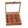 SAHARANPUR HANDICRAFTS Store Wooden Utility/Masala Box Spice Box - Sheesham Wood Spice Box Container with Transparent Top - Spice Box Holder(1Pc Wooden Spoon Free), 2 image