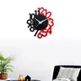 Numerical Design Wall Clock MDF Wood Sweep Movement no Sound (30 x 33 x 3 cm Black & Red) (Numerical Design), 3 image