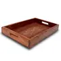 SAHARANPUR HANDICRAFTS Handmade Wooden Serving Tray for Dining Table Wooden Tray for Coffee Tea Breakfast Lunch Dinner Snacks Home and Office Size 12 inch, 3 image