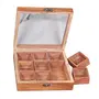 SAHARANPUR HANDICRAFTS Store Wooden Utility/Masala Box Spice Box - Sheesham Wood Spice Box Container with Transparent Top - Spice Box Holder(1Pc Wooden Spoon Free), 3 image