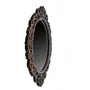 SAHARANPUR HANDICRAFTS Mango Wooden Oval Wall Mount Mirror Frame for Wall Decor (Brown 18 x 12 Inch only Mirror Frame), 2 image
