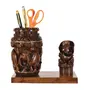 MEENAKARI ENAMEL PRODUCTS Nature Wooden Pen Stand With Ganesha for Child Desk Office Use and Gifts, 2 image
