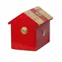 SAHARANPUR HANDICRAFTS Handmade Wooden Money Bank Handcrafted Coin Box Money Box Piggy Bank Saving Box Beautiful Design with Brass Work (5 * 5 * 4), 3 image