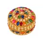 MEENAKARI ENAMEL PRODUCTS Aluminium Golden Jewellery Dibbi Kumkum Box Fancy Sindoor Dibbi Vanity Box ( Set of 4), 5 image