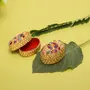 MEENAKARI ENAMEL PRODUCTS Aluminium Oval Shape Decorative Colourful Women Accessory Kumkum Box / Sindur Box / Sindoor Dani / Shringar Box/ Sindoor Dabbi - Pack of 2 (Silver 8 x 6 x 4.5 cm), 2 image
