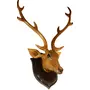 SAHARANPUR HANDICRAFTS Deer Head Wooden Handicrafts Home Decor Wall Mounted showpieces for wall Hanging Decoration Product 52cm Clear 1 in the Box, 3 image