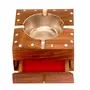 SAHARANPUR HANDICRAFTS Wooden Cigarette Ashtray Sheesham Wood Ash Tray with Drawer Smoke Ash Holder Tabletop Ash Catcher for Outdoors and Indoors with 4 Cigarette Holder Slots Brown 1 Piece size: 4.5 inch, 2 image