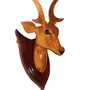 SAHARANPUR HANDICRAFTS Wooden Handicraft Deer Head Long Neck (46cm) - showpieces for Wall Decoration and Wall Mounted - Home Decors Clear 1 Piece, 4 image