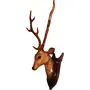 SAHARANPUR HANDICRAFTS wooden handicraft Wall mounted DEER HEAD with neck 50cm - showpieces for wall decoration and Home decor Clear, 5 image