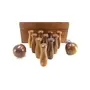 SAHARANPUR HANDICRAFTS Wooden Bowling Mini Game 12 Bottle 2 Boll The Great Game for Man/ Woman/ Kids | mini wood bowling game | Antique wooden bowling game - Dimension: Length 6 inch Width 3.5 inch Height 3 inch., 4 image