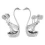 MEENAKARI ENAMEL PRODUCTS Silver Plated Swan Duck Shape Spoon & Fork Holder with 6 Spoon & 6 Fork Showpiece Item for Dining Table., 4 image
