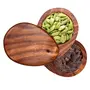SAHARANPUR HANDICRAFTS Wooden Salt Box & Pepper Storage Bowls With Swivel Lid Container And Pepper Boxes Double Swivel Wooden Spice Box/Dabba Racks For Kitchen Size: 5.75 X 4 X 3.75 Inch 400 milliliter, 3 image