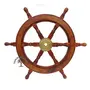 SAHARANPUR HANDICRAFTS Wooden Ship Wheel Wall Hanging Showpiece | Wooden Ship Wheel Decor 12 inch, 2 image