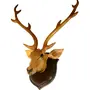 SAHARANPUR HANDICRAFTS Deer Head Wooden Handicrafts Home Decor Wall Mounted showpieces for wall Hanging Decoration Product 52cm Clear 1 in the Box, 4 image