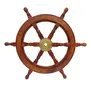 Handcrafted Wooden Well | Wooden Ship Wheel Wall Hanging Showpiece/Manufacturing by SAHARANPUR HANDICRAFTS | Wooden Ship Wheel 24 inch, 2 image