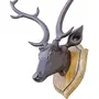 SAHARANPUR HANDICRAFTS Deer Head Wooden Home Decor Wall Mounted Handicrafts showpieces for wall Hanging Decoration Product 18 inch Black 1 in the Box, 4 image