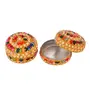 MEENAKARI ENAMEL PRODUCTS Aluminium Golden Jewellery Dibbi Kumkum Box Fancy Sindoor Dibbi Vanity Box (Set of 2 Pcs), 4 image