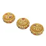 MEENAKARI ENAMEL PRODUCTS Aluminium Round Shape Decorative Colourful Women Accessory Kumkum Box / Sindur Box / Sindoor Dani / Shringar Box/ Sindoor Dabbi - Pack of 3 (Gold 6 x 6 x 4.5 cm), 4 image