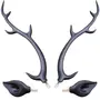 SAHARANPUR HANDICRAFTS Deer Head Wooden Home Decor Wall Mounted Handicrafts showpieces for wall Hanging Decoration Product 18 inch Black 1 in the Box, 3 image