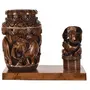 MEENAKARI ENAMEL PRODUCTS Nature Wooden Pen Stand With Ganesha for Child Desk Office Use and Gifts, 3 image