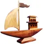 SAHARANPUR HANDICRAFTS Ship Wooden handicrafts Showpiece Table Decoration and Wall Mounted Home Decor Toy for Kids 27/20 cm Length Clear1 in The Box, 3 image