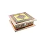 MEENAKARI ENAMEL PRODUCTS Decorations Rajwadi Meenakari Work Wooden Square Mouth-Freshener Box Sweet in Gift Box - Gold - 6inch x 2.5inch x 6inch, 4 image
