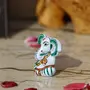 MEENAKARI ENAMEL PRODUCTS Metal Appu Ganesha Idol I Painted I Enameled I Bright Colors I Gifting I Home Decor I Pooja I Temple I Car - 2 Inches (White-Green), 2 image