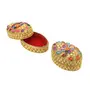 MEENAKARI ENAMEL PRODUCTS Aluminium Oval Shape Decorative Colourful Women Accessory Kumkum Box / Sindur Box / Sindoor Dani / Shringar Box/ Sindoor Dabbi - Pack of 2 (Silver 8 x 6 x 4.5 cm), 4 image