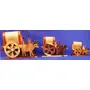 SAHARANPUR HANDICRAFTS Bullock cart Wooden Showpiece Handicrafts Items Home Decor Table Wall Decorative14 cm 20CM 30 cm 1 Set in The Box, 2 image