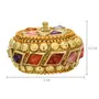MEENAKARI ENAMEL PRODUCTS Aluminium Round Shape Decorative Colourful Women Accessory Kumkum Box / Sindur Box / Sindoor Dani / Shringar Box/ Sindoor Dabbi - Pack of 3 (Gold 6 x 6 x 4.5 cm), 2 image