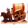 SAHARANPUR HANDICRAFTS Bullock cart Wooden handicrafts Items Home Decor Table Wall Decoration Showpiece 20 cm Pack of 2 in TKE Box, 3 image