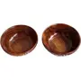 SAHARANPUR HANDICRAFTS Wood Serving Bowl Set of 2 Handmade Serving Bowl (Brown_9.6 x 9.6 x 5.7 cm), 2 image