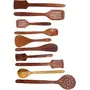 SAHARANPUR HANDICRAFTS Kitchen Utensils Set Wooden Cooking Utensil Set Non-Stick Pan Kitchen Tool Wooden Cooking Spoons and Spatulas Wooden Spoons for Cooking Spoon Set of 10, 2 image