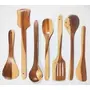 SAHARANPUR HANDICRAFTS :- Kitchen Speacial by"Hand Crafted Wooden Non sticy Spoons Diwali Gift Item sheesham Wood 7 pc Set. Brown, 2 image