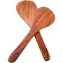 SAHARANPUR HANDICRAFTS Handmade 100% Good Set of 2 Wooden Cooking Rice Spoons (Handmade Ideal for Non Stick) Brown Color for Kitchen with Special Price, 2 image