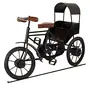 SAHARANPUR HANDICRAFTS Wooden Black Wrought Iron Cycle Rickshaw Shopice Toy for Kids and Home Decor, 2 image